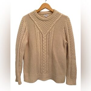 L.L. Bean Signature Cotton Fisherman Cable Knit Crew Neck Sweater Medium EUC